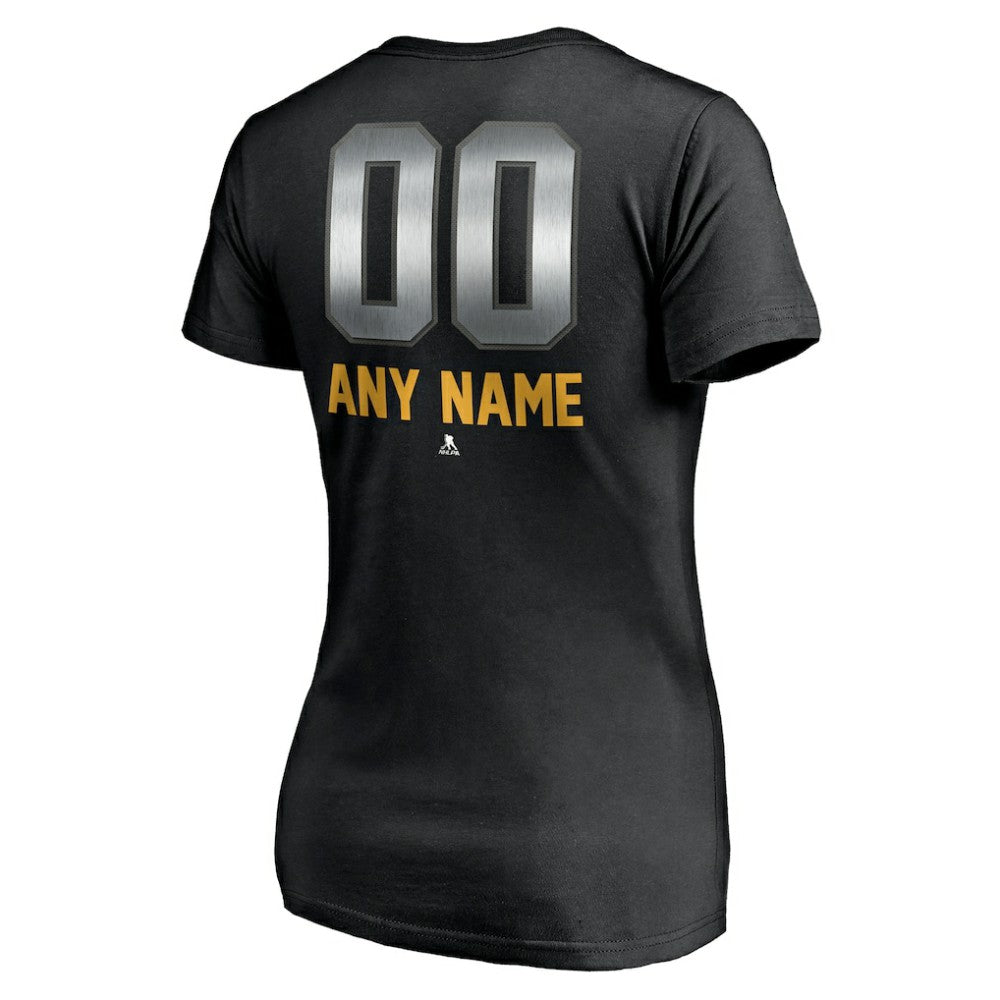 Anaheim Ducks Women's Personalized Midnight Mascot Logo V-Neck T-Shirt - Black | NHL on sale