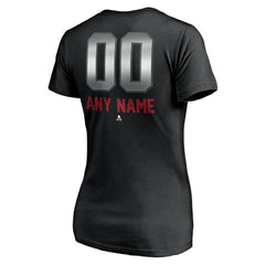 Montreal Canadiens Women's Personalized Midnight Mascot Logo V-Neck T-Shirt - Black | NHL on sale