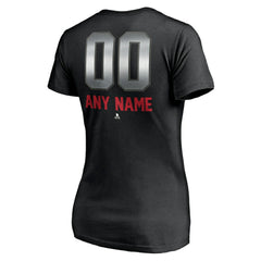New Jersey Devils Women's Personalized Midnight Mascot Logo V-Neck T-Shirt - Black | NHL near me