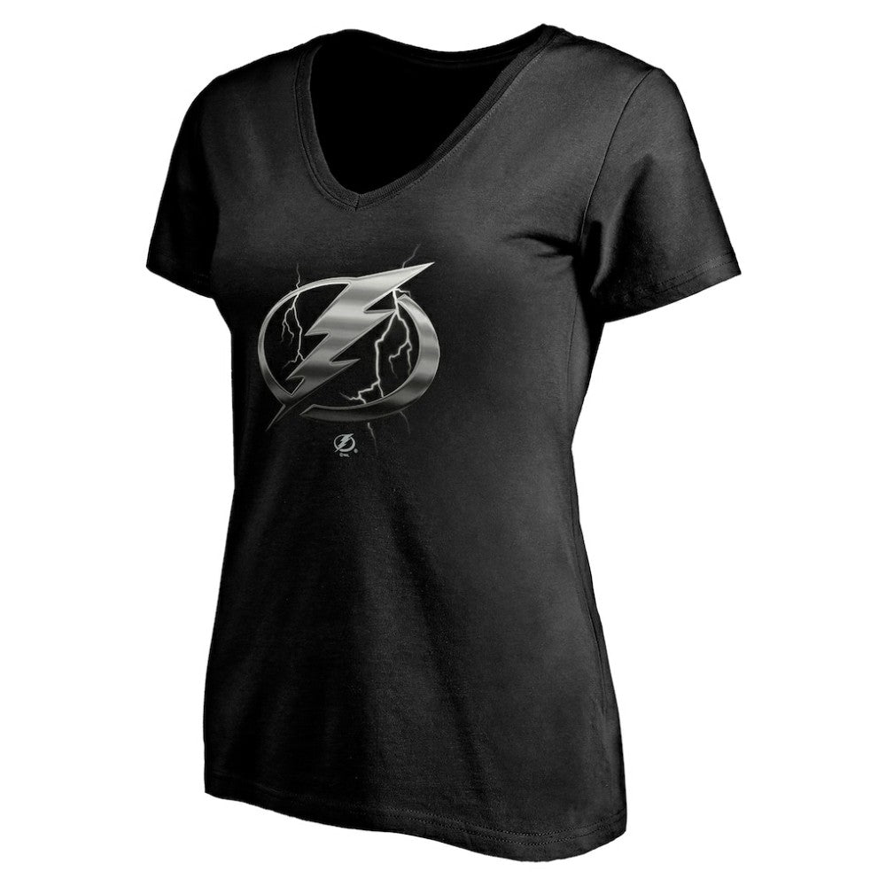 Tampa Bay Lightning Women's Personalized Midnight Mascot Logo V-Neck T-Shirt - Black | NHL sale
