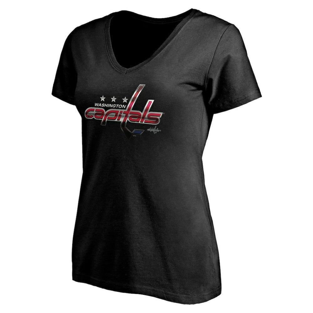 Washington Capitals Women's Personalized Midnight Mascot Logo V-Neck T-Shirt - Black | NHL on sale