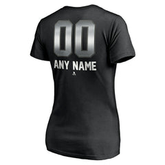 Winnipeg Jets Women's Personalized Midnight Mascot Logo V-Neck T-Shirt - Black | NHL Clearance