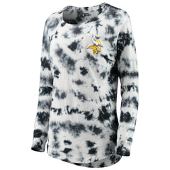 Minnesota Vikings New Era Women's Tie-Dye Long Sleeve T-Shirt - Black - NFL