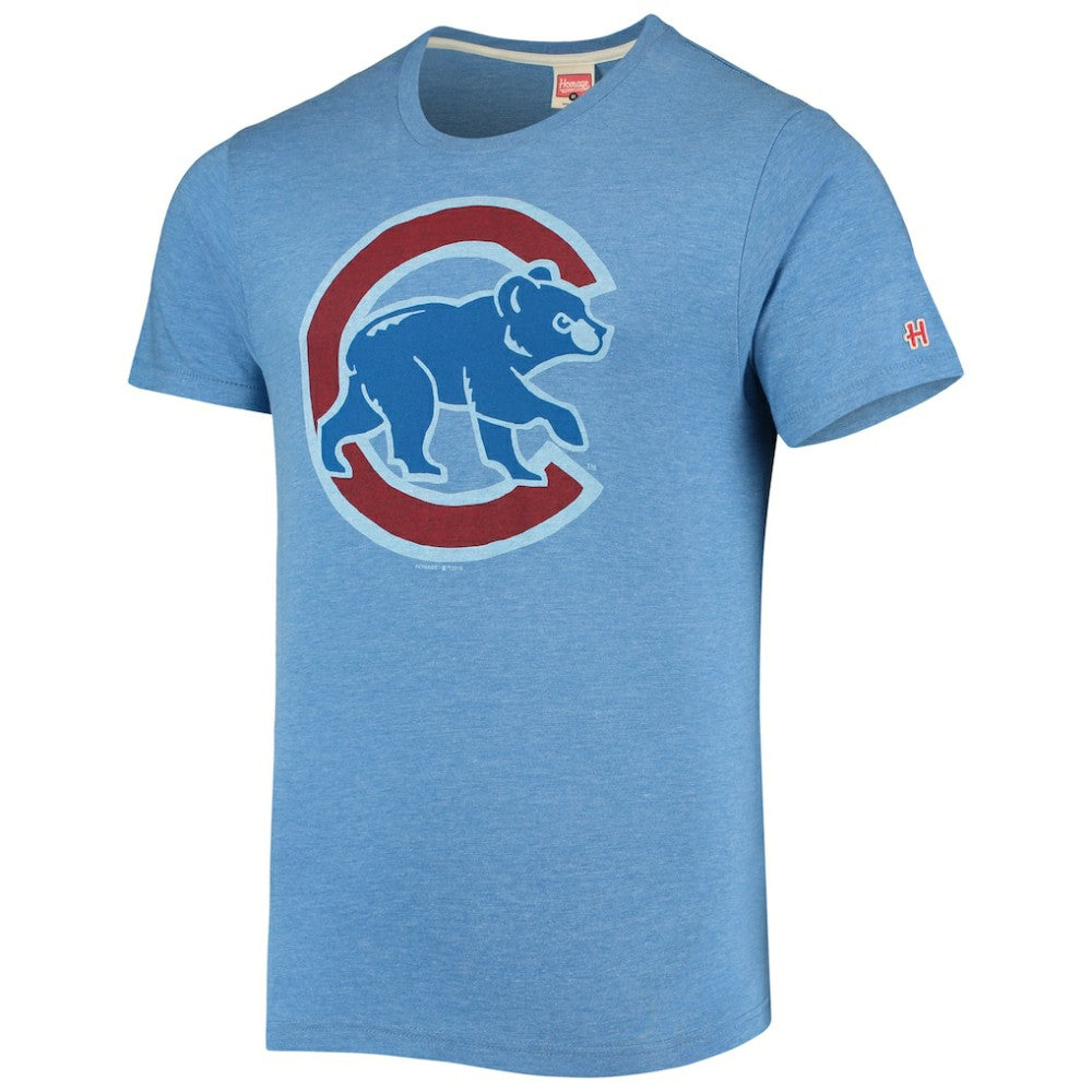 Chicago Cubs Homage Hand-Drawn Logo Tri-Blend T-Shirt Sale