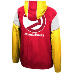 Mitchell & Ness Atlanta Hawks Hardwood Classics Highlight Reel Windbreaker Half-Zip Hoodie Jacket Red/Yellow