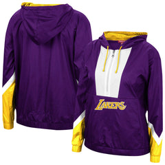 Mitchell & Ness Los Angeles Lakers Women's Half-Zip Windbreaker 2.0 Hoodie Purple