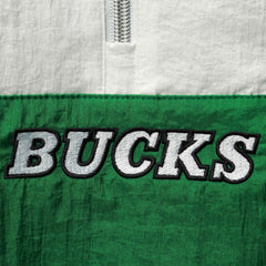 Mitchell & Ness Milwaukee Bucks Women's Half-Zip Windbreaker 2.0 Hoodie Green