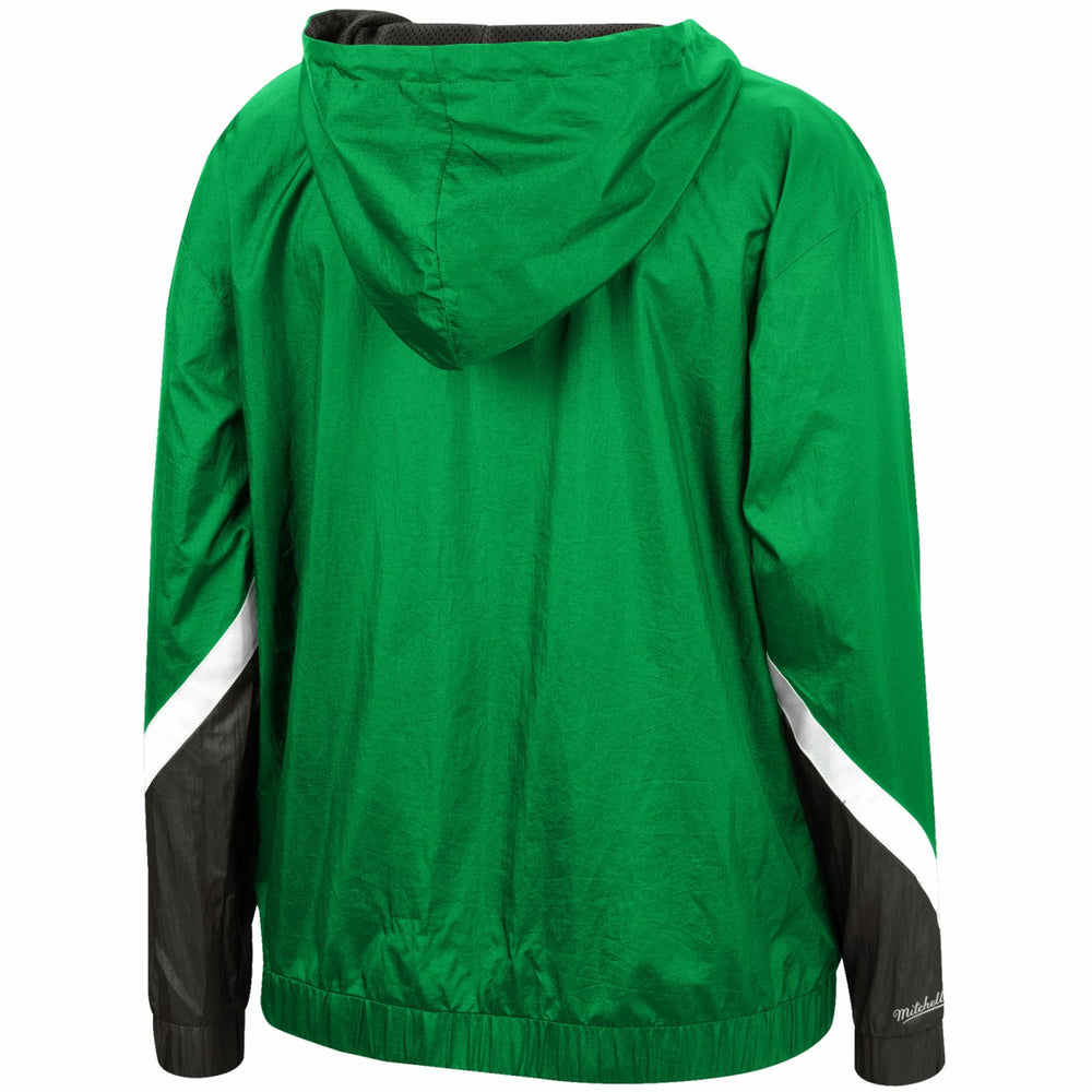 Mitchell & Ness Milwaukee Bucks Women's Half-Zip Windbreaker 2.0 Hoodie Green
