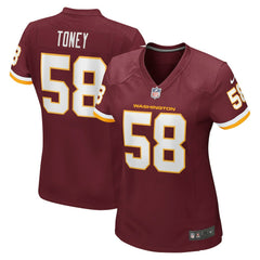 Shaka Toney Washington Football Team Women's Game Jersey - Burgundy - Nike