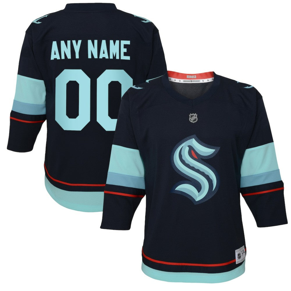 Seattle Kraken Youth Home Replica Custom Jersey - Navy | NHL Clearance