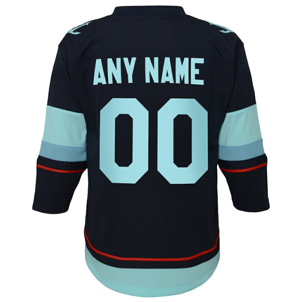 Seattle Kraken Youth Home Replica Custom Jersey - Navy | NHL Clearance