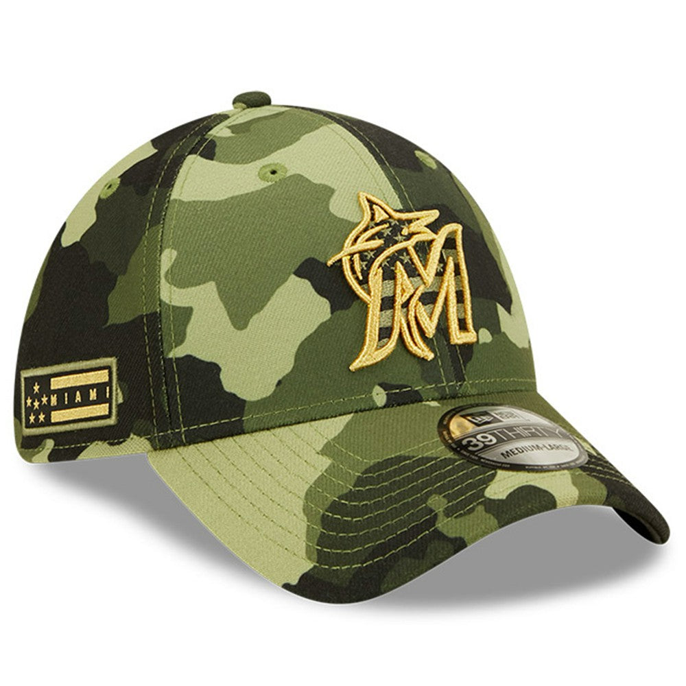 Miami Marlins New Era 2022 Armed Forces Day 39THIRTY Flex Hat for sale