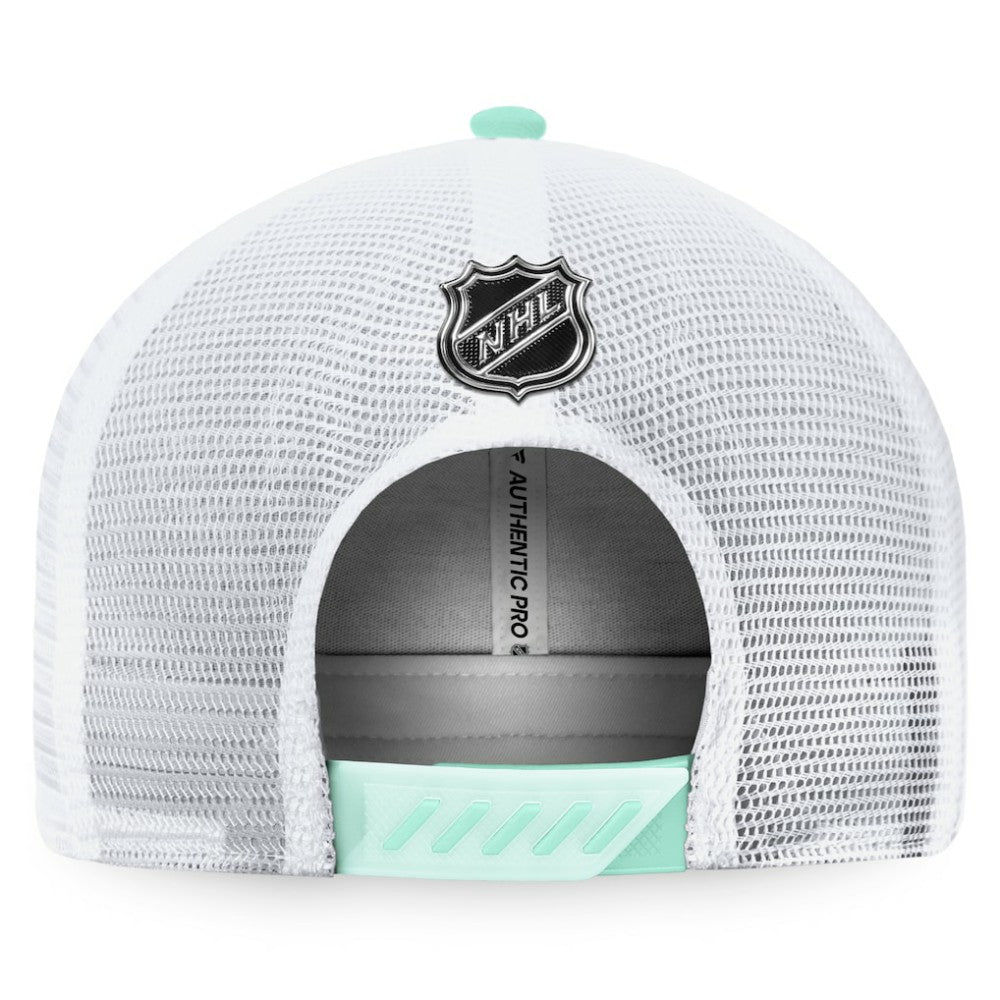Seattle Kraken Fanatics 2022 NHL Draft Authentic Pro On Stage Trucker Adjustable Hat - Navy/White | Fanatics online