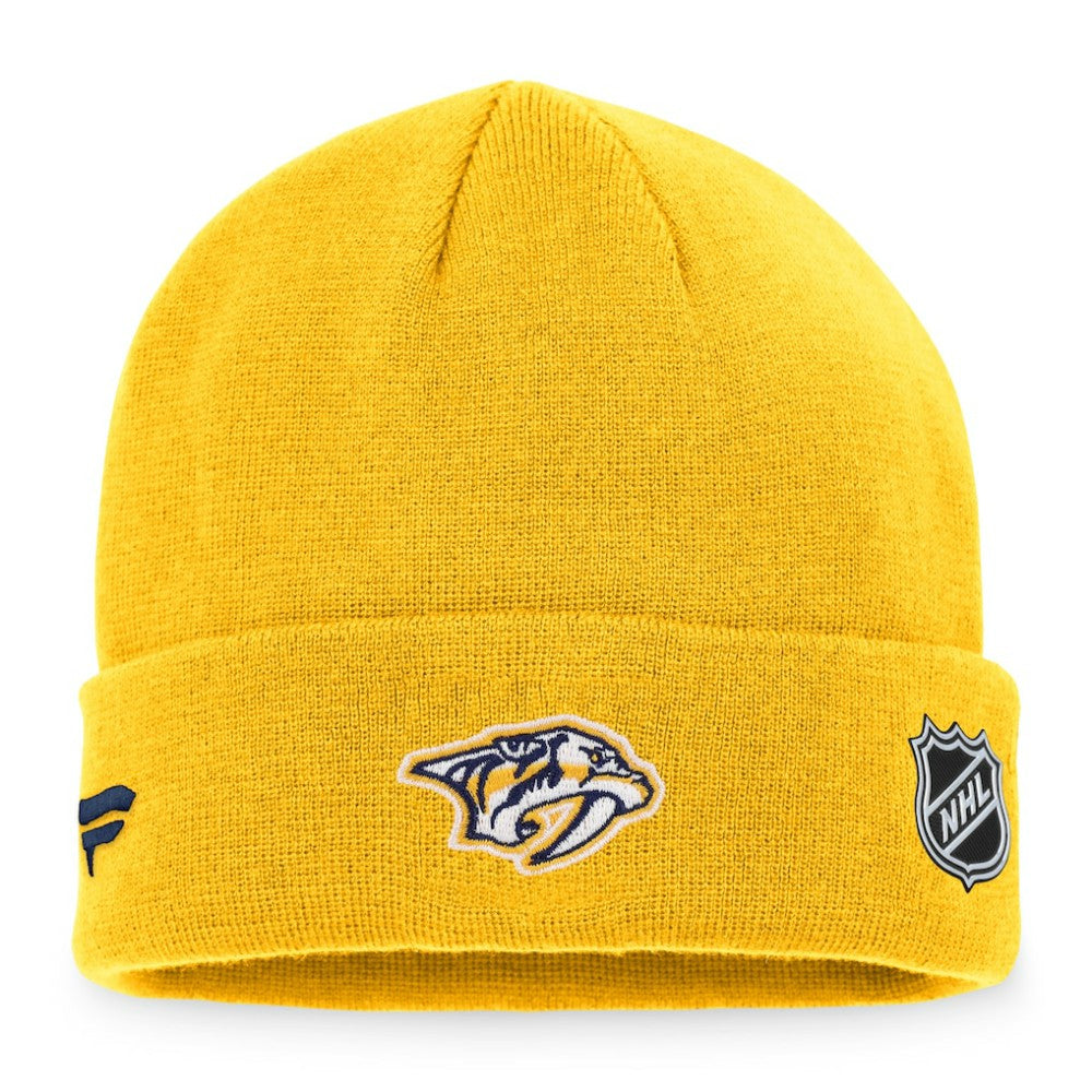 Nashville Predators Fanatics Authentic Pro Rink Cuffed Knit Hat - Gold | Fanatics online