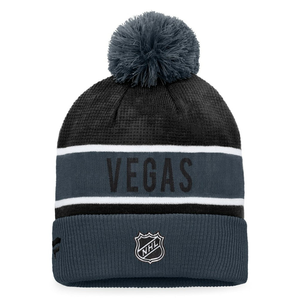 Vegas Golden Knights Fanatics Authentic Pro Rink Cuffed Knit Hat with Pom - Gray/Black | Fanatics online