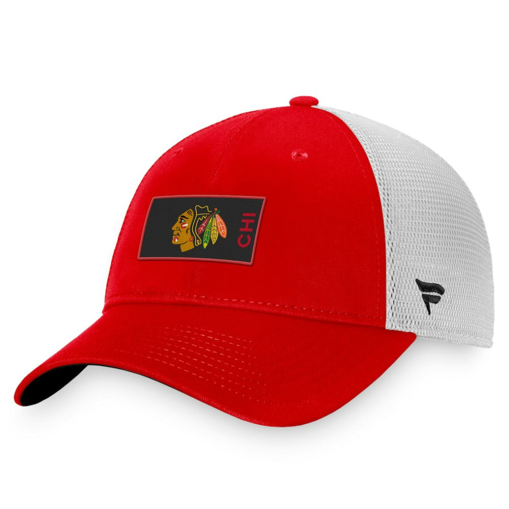 Chicago Blackhawks Fanatics Authentic Pro Rink Trucker Snapback Hat - Red | Fanatics Lifestyle