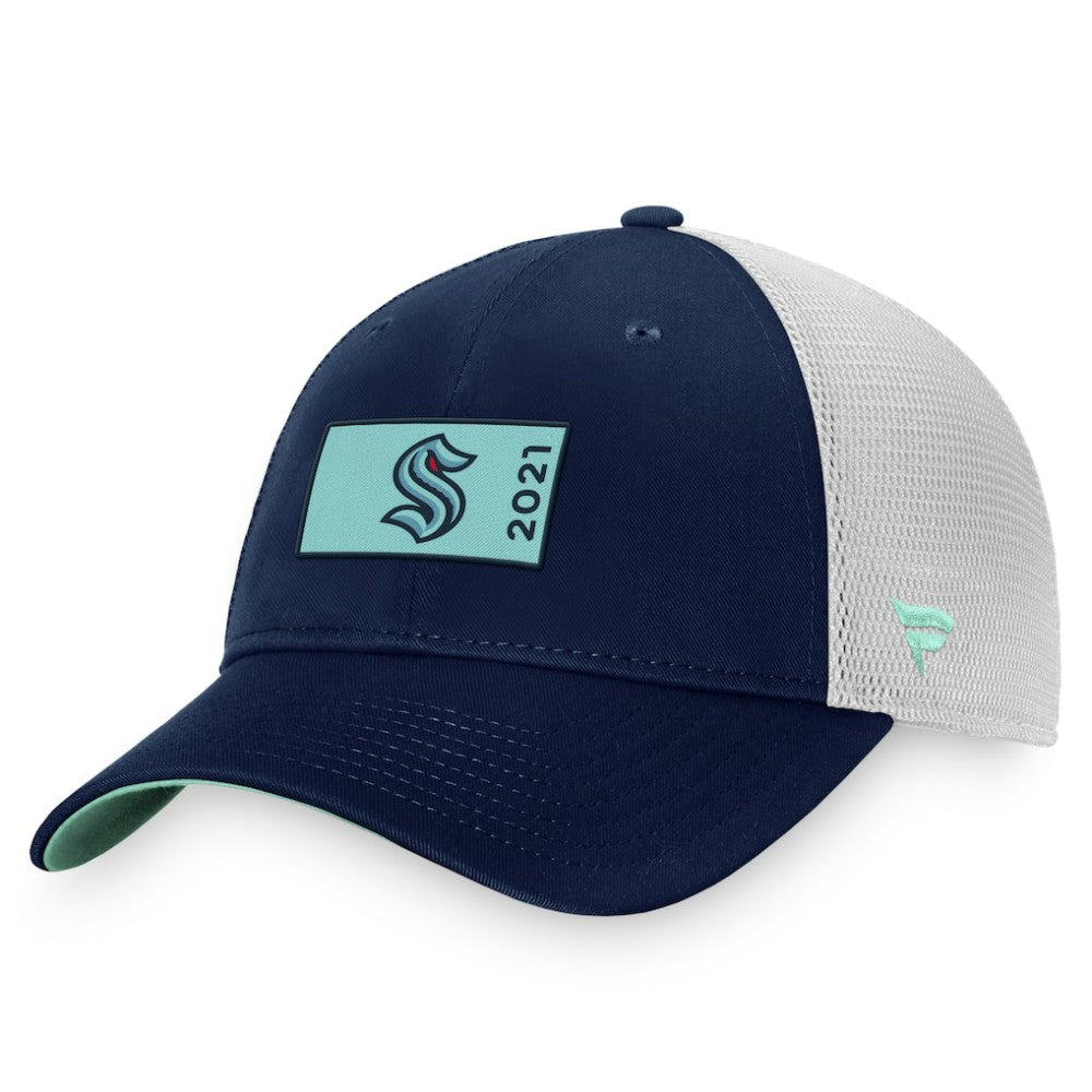 Seattle Kraken Fanatics Authentic Pro Rink Trucker Snapback Hat - Deep Sea Blue/White | Fanatics Clearance