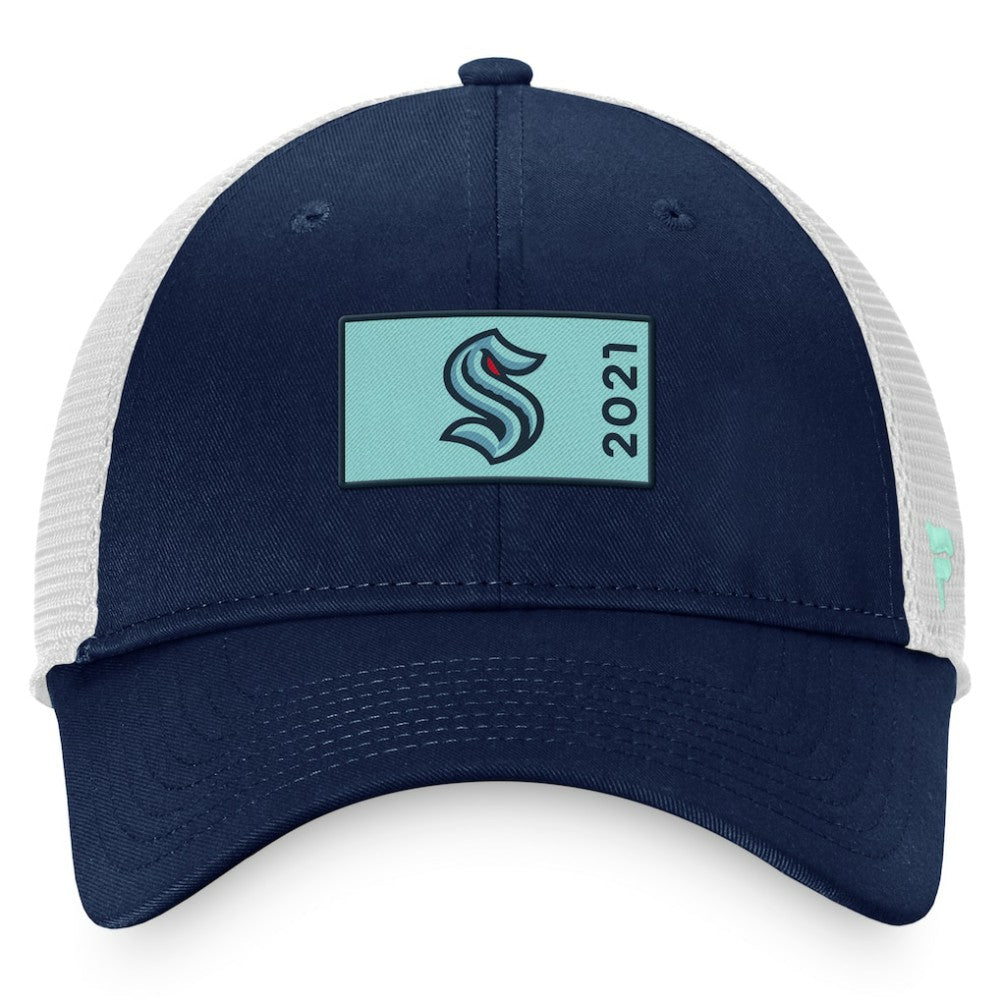 Seattle Kraken Fanatics Authentic Pro Rink Trucker Snapback Hat - Deep Sea Blue/White | Fanatics Clearance