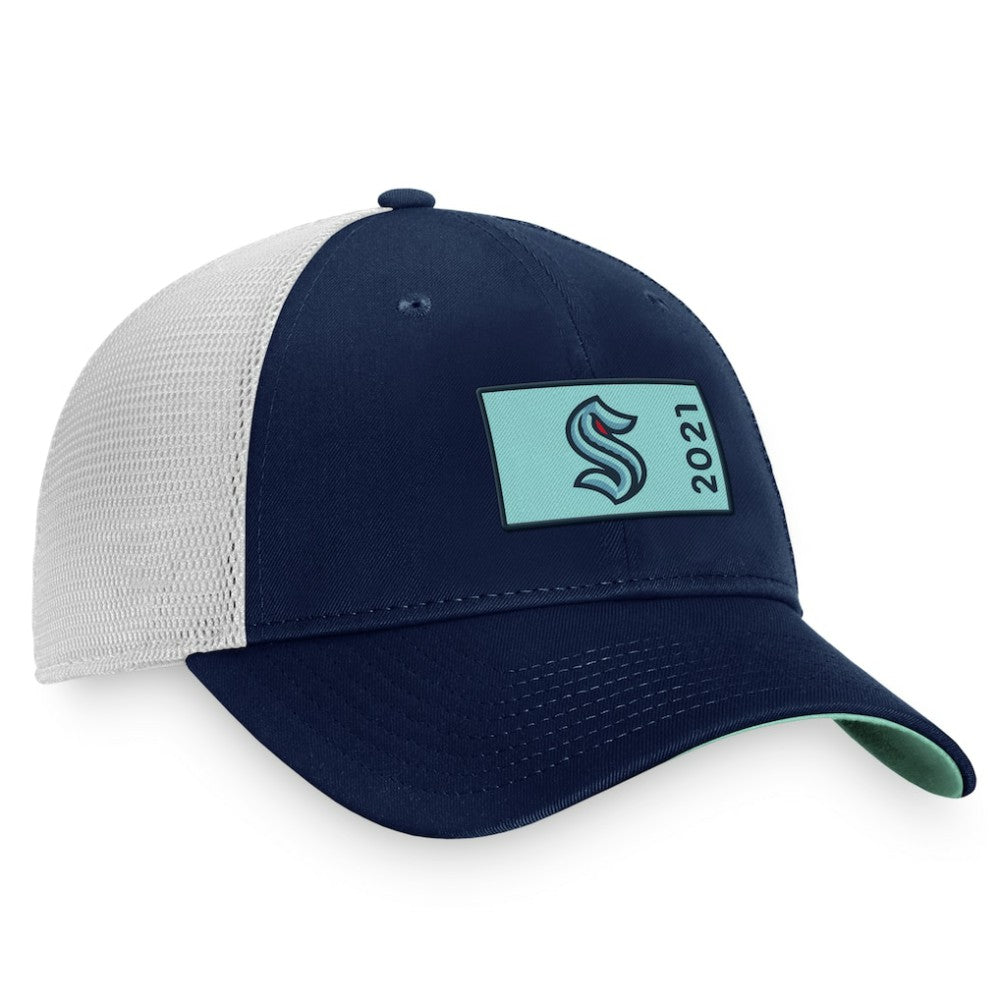 Seattle Kraken Fanatics Authentic Pro Rink Trucker Snapback Hat - Deep Sea Blue/White | Fanatics Clearance
