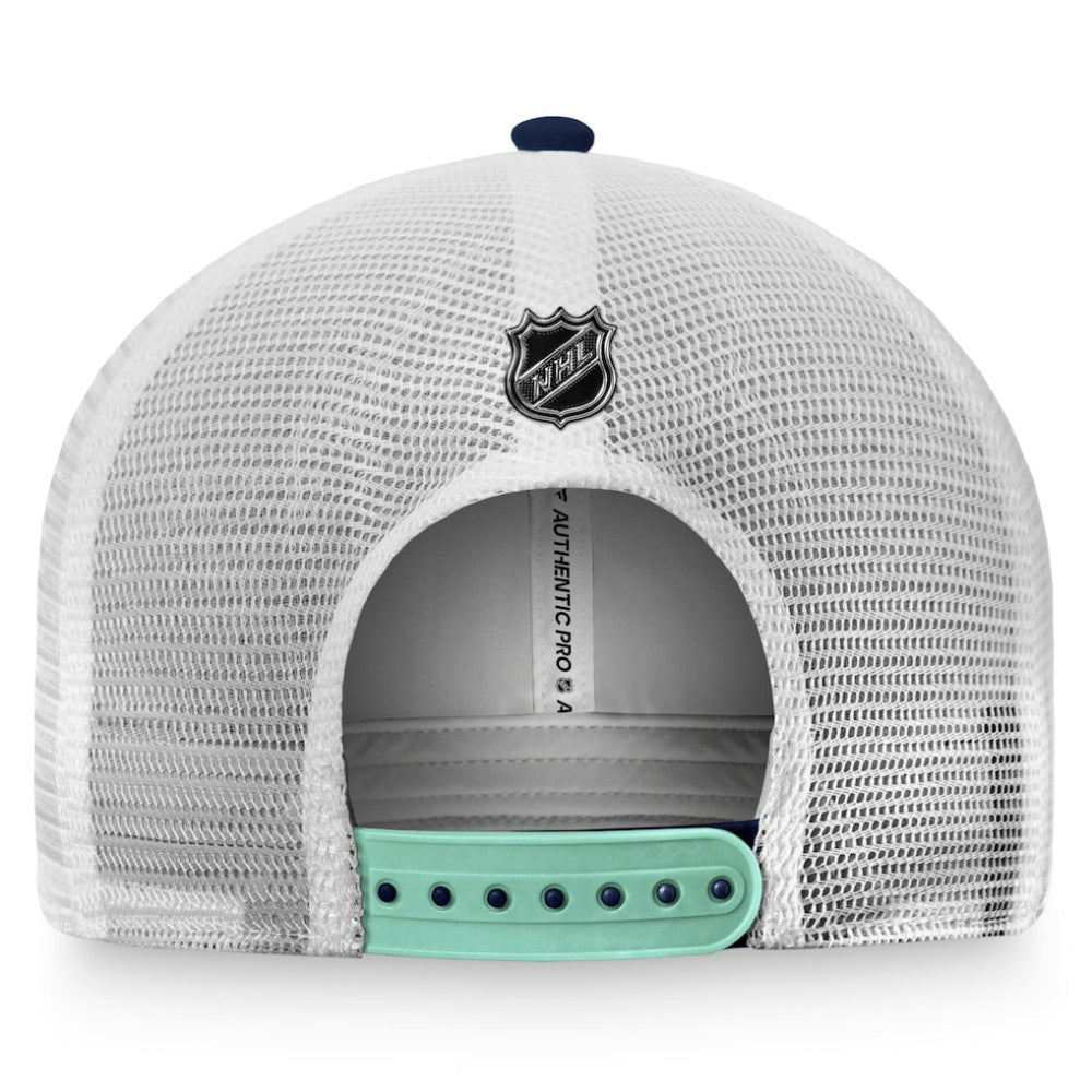Seattle Kraken Fanatics Authentic Pro Rink Trucker Snapback Hat - Deep Sea Blue/White | Fanatics Clearance