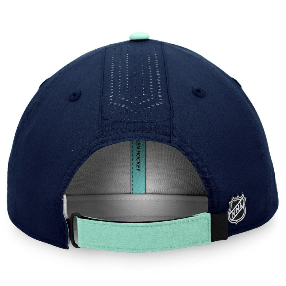 Seattle Kraken Fanatics Authentic Pro Rink Pinnacle Adjustable Hat - Deep Sea Blue | Fanatics online