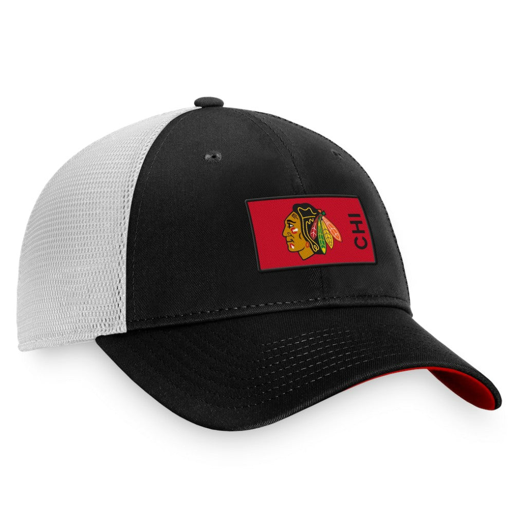 Chicago Blackhawks Fanatics Authentic Pro Rink Trucker Snapback Hat - Black/White | Fanatics on sale