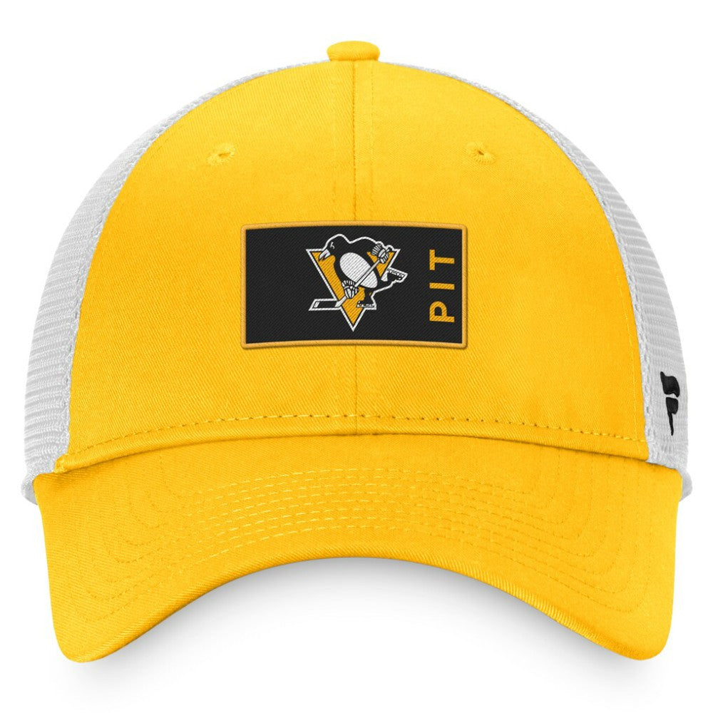 Pittsburgh Penguins Fanatics Authentic Pro Rink Trucker Snapback Hat - Gold/White | Fanatics Clearance