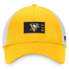 Pittsburgh Penguins Fanatics Authentic Pro Rink Trucker Snapback Hat - Gold/White | Fanatics Clearance