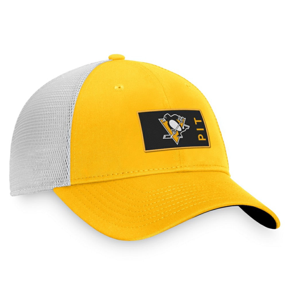 Pittsburgh Penguins Fanatics Authentic Pro Rink Trucker Snapback Hat - Gold/White | Fanatics Clearance