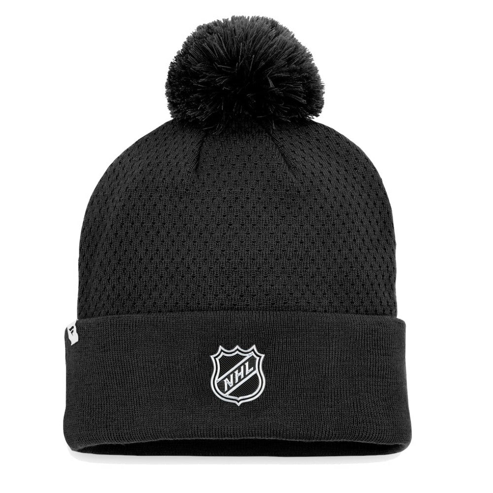 Chicago Blackhawks Fanatics Women's Authentic Pro Road Cuffed Knit Hat with Pom - Black | Fanatics on sale