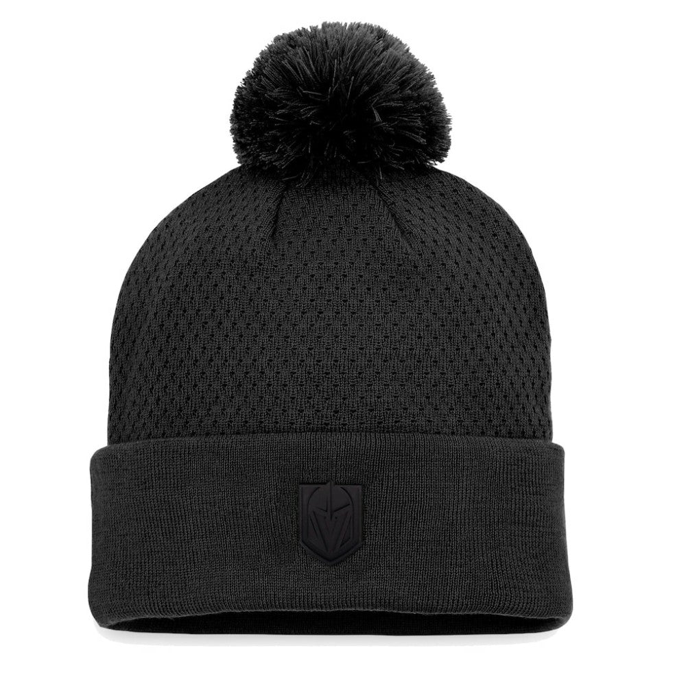 Vegas Golden Knights Fanatics Women's Authentic Pro Road Cuffed Knit Hat with Pom - Black | Fanatics Clearance