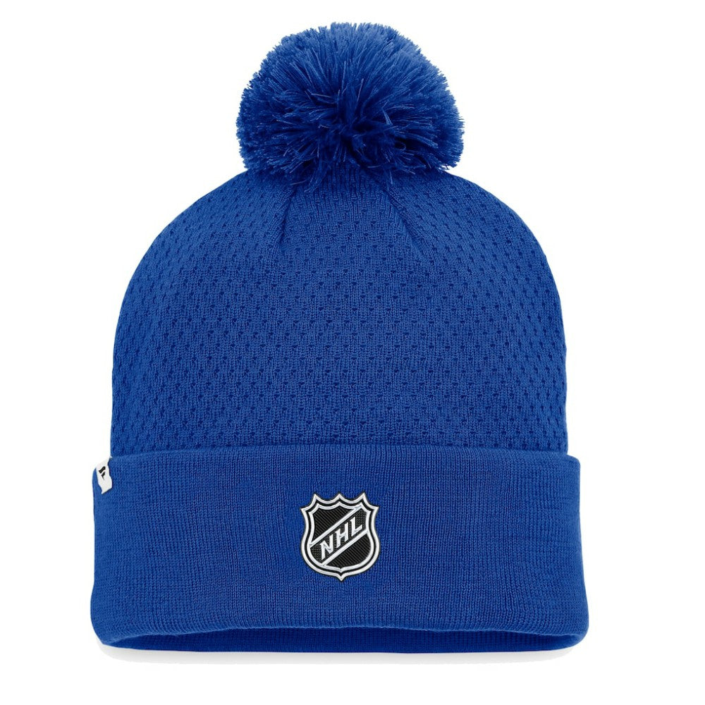 New York Islanders Fanatics Women's Authentic Pro Road Cuffed Knit Hat with Pom - Royal | Fanatics Lifestyle