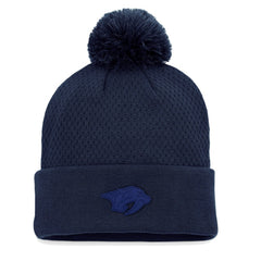 Nashville Predators Fanatics Women's Authentic Pro Road Cuffed Knit Hat with Pom - Navy | Fanatics on sale