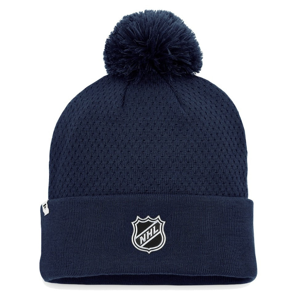 Nashville Predators Fanatics Women's Authentic Pro Road Cuffed Knit Hat with Pom - Navy | Fanatics on sale