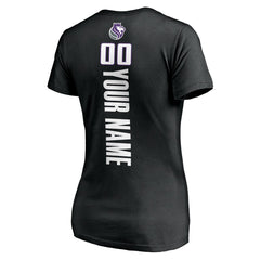 Sacramento Kings Women's Personalized Playmaker Team V-Neck T-Shirt Black