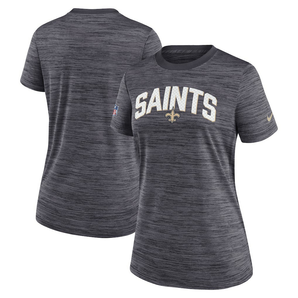 New Orleans Saints Women's Sideline Velocity Lockup Performance T-Shirt - Black - Nike