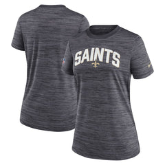 New Orleans Saints Women's Sideline Velocity Lockup Performance T-Shirt - Black - Nike