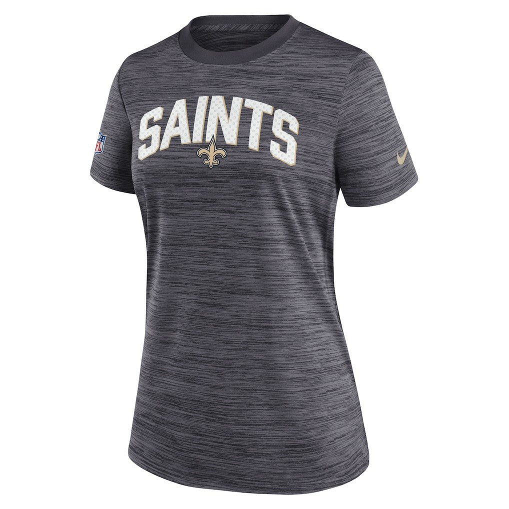 New Orleans Saints Women's Sideline Velocity Lockup Performance T-Shirt - Black - Nike