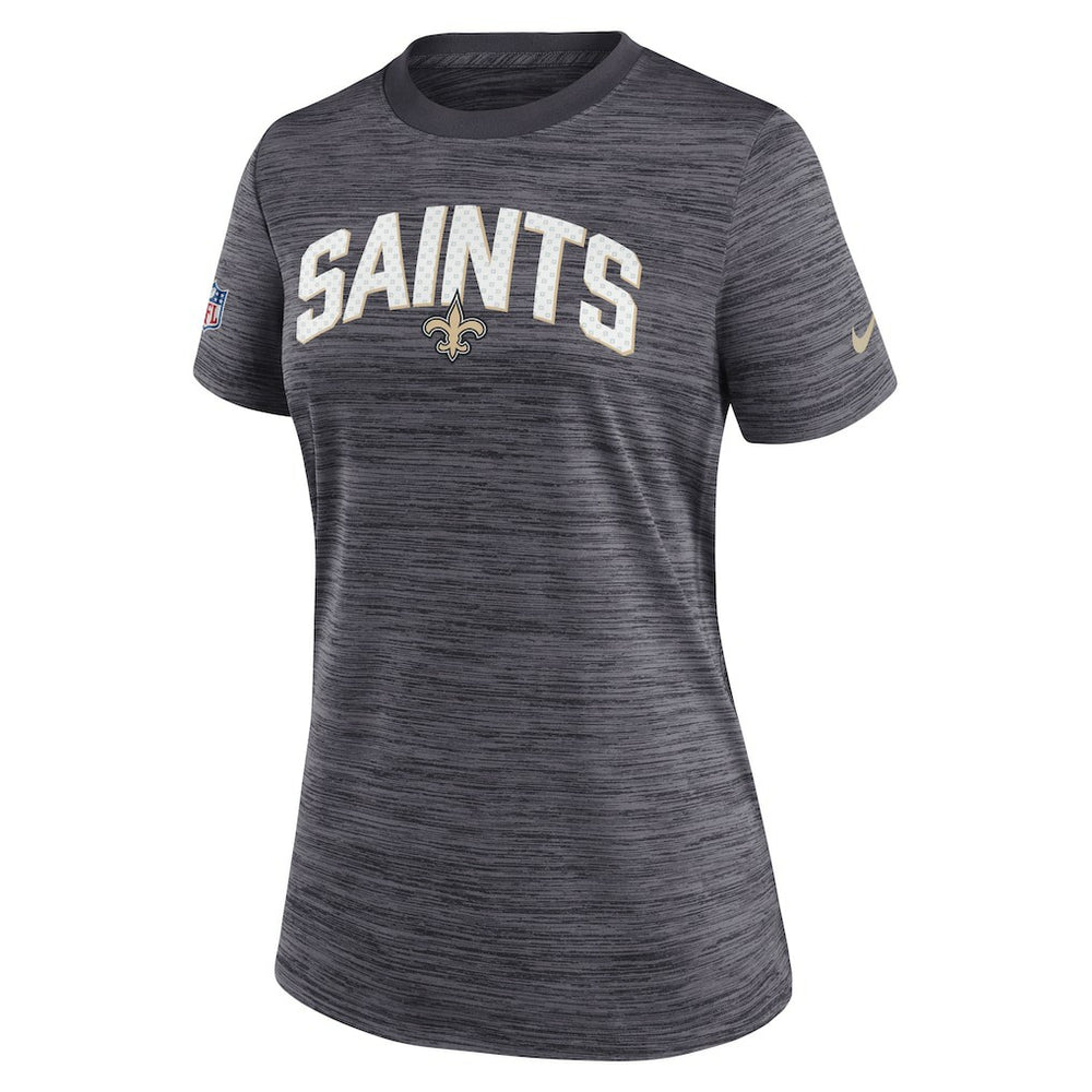 New Orleans Saints Women's Sideline Velocity Lockup Performance T-Shirt - Black - Nike