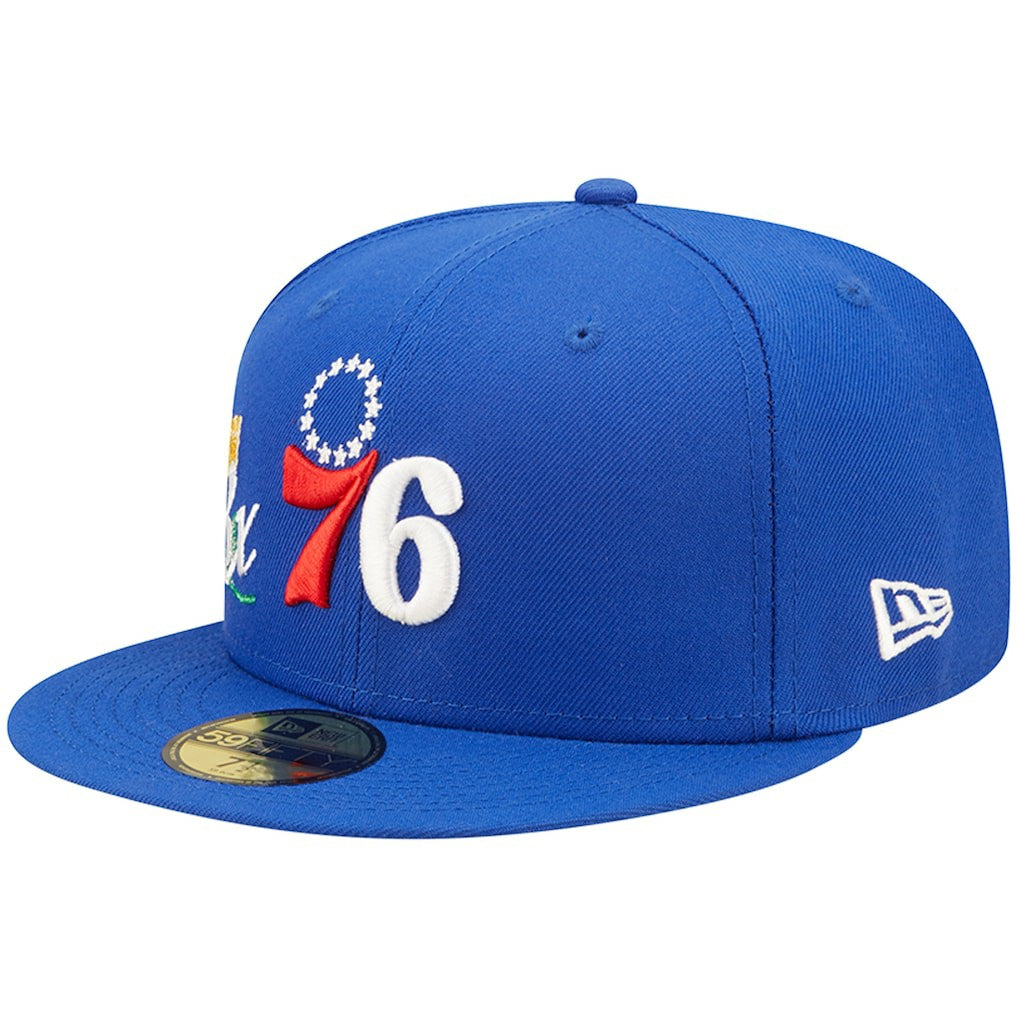 New Era Philadelphia 76ers 3x NBA Finals Champions Crown 59FIFTY Fitted Hat Royal