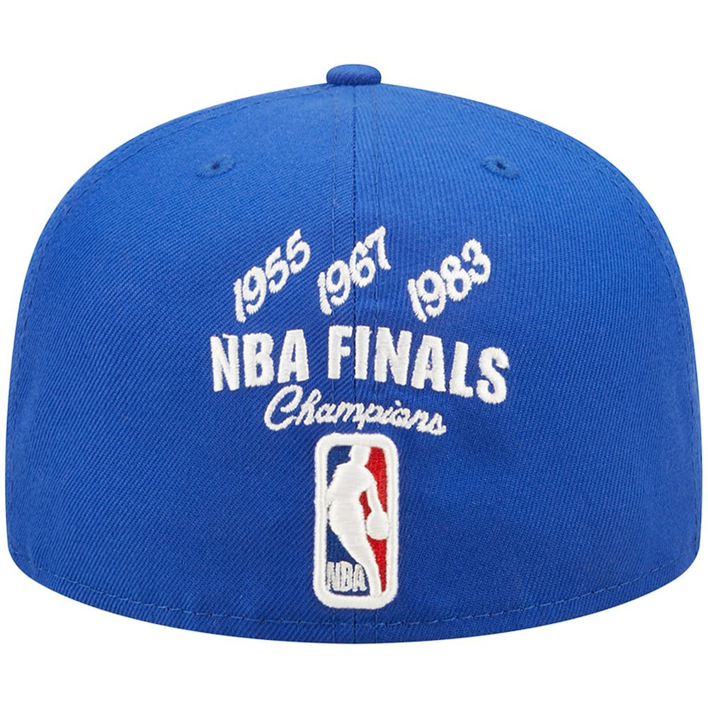 New Era Philadelphia 76ers 3x NBA Finals Champions Crown 59FIFTY Fitted Hat Royal