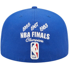 New Era Philadelphia 76ers 3x NBA Finals Champions Crown 59FIFTY Fitted Hat Royal