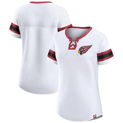Arizona Cardinals Women's Sunday Best Lace-Up T-Shirt - White - Fanatics