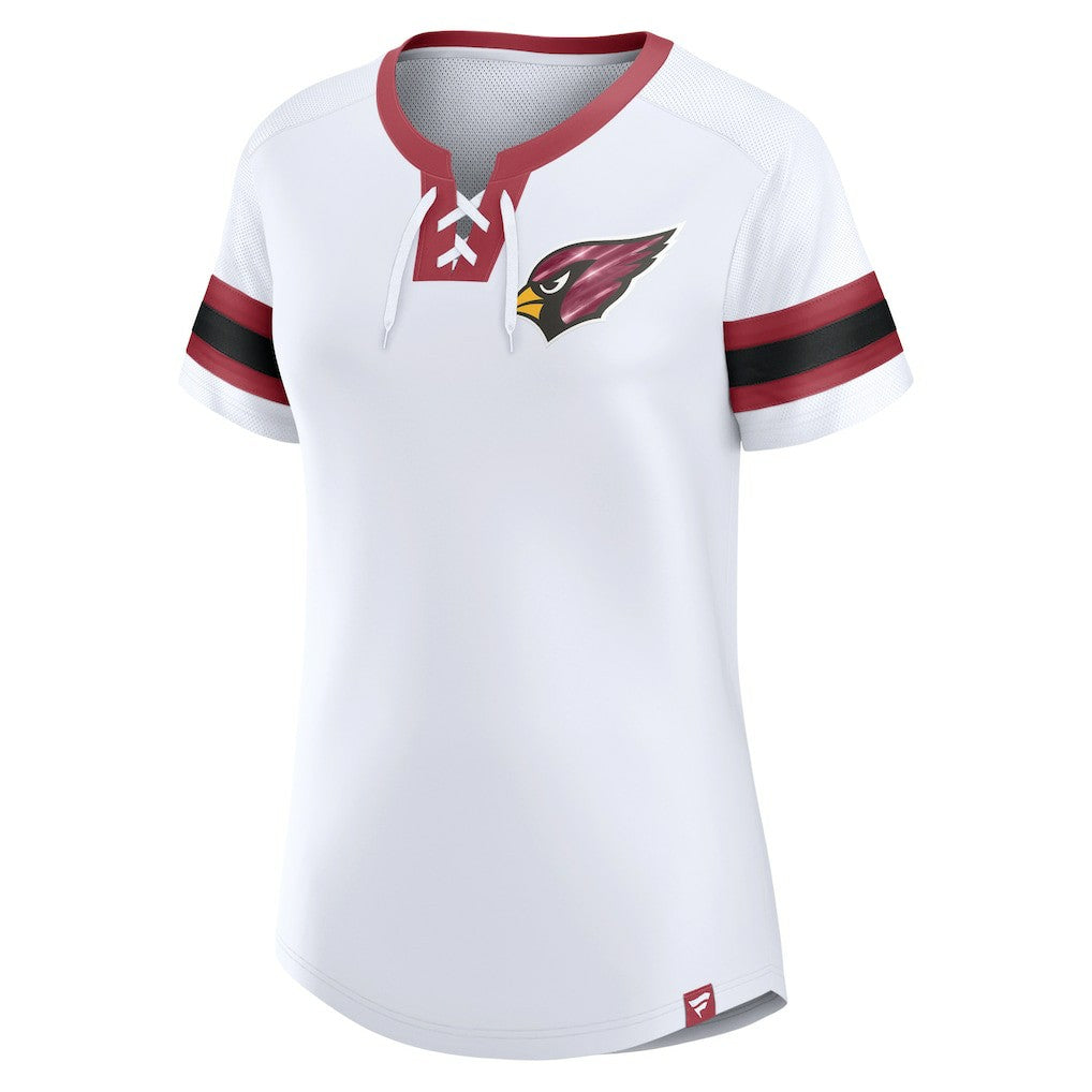 Arizona Cardinals Women's Sunday Best Lace-Up T-Shirt - White - Fanatics