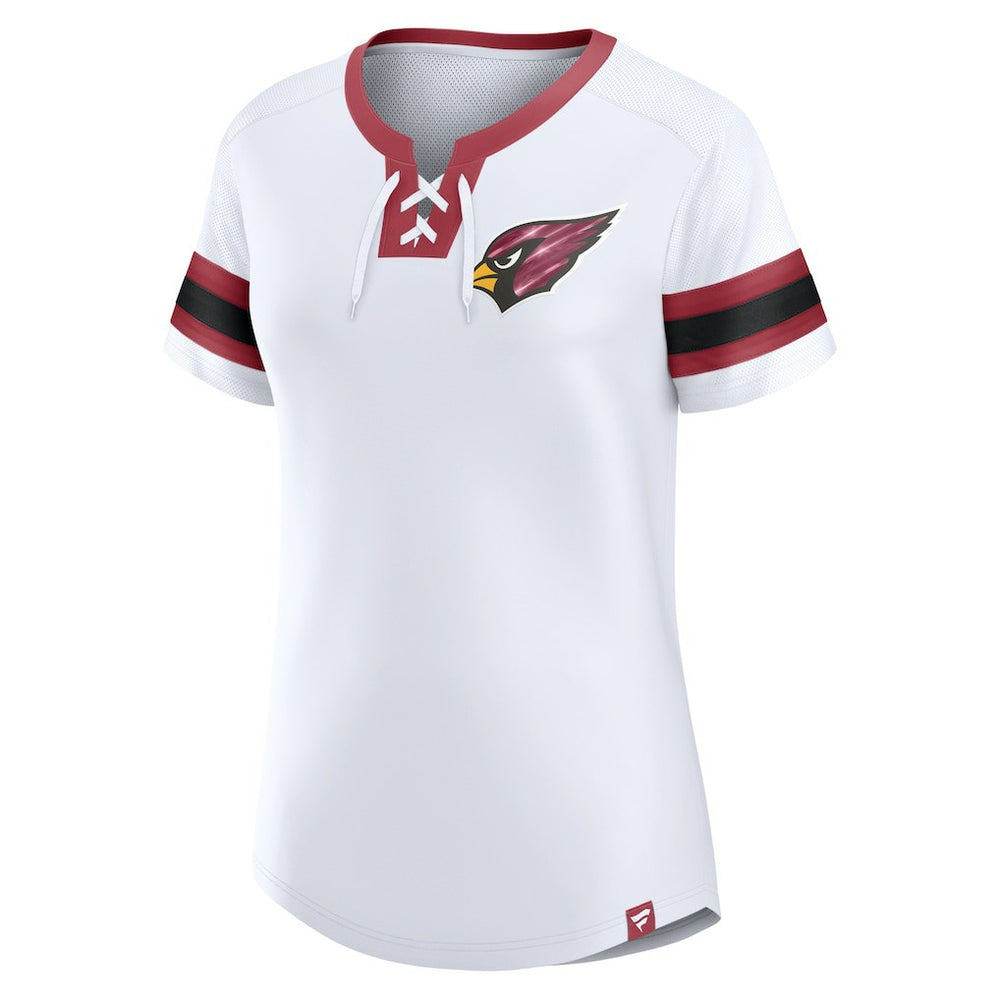 Arizona Cardinals Women's Sunday Best Lace-Up T-Shirt - White - Fanatics