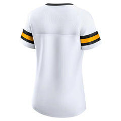 Pittsburgh Steelers Women's Sunday Best Lace-Up T-Shirt - White - Fanatics
