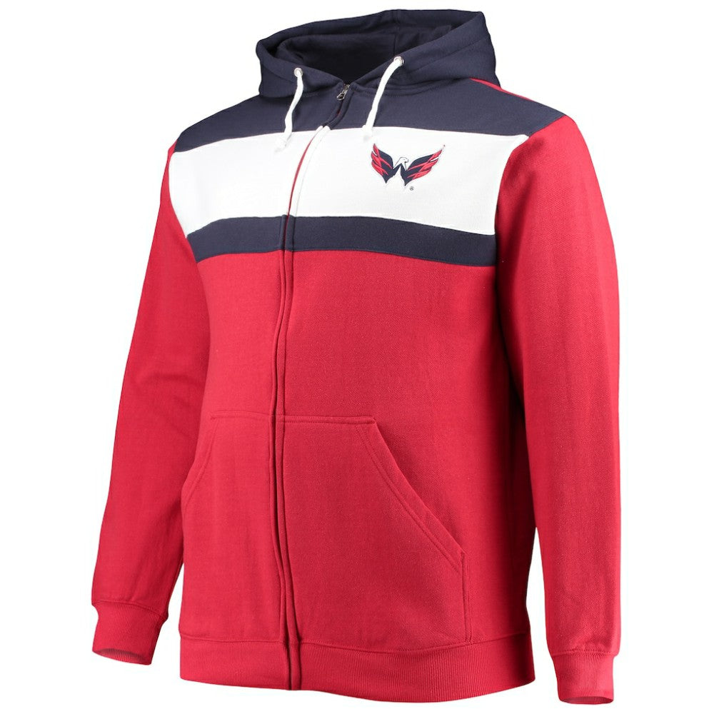 Alexander Ovechkin Washington Capitals Profile Big & Tall Colorblock Full-Zip Hoodie - Red | NHL near me