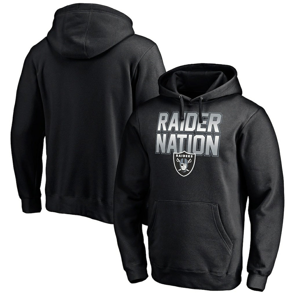 Las Vegas Raiders Hometown Collection Raider Nation Fitted Pullover Hoodie - Black - Fanatics
