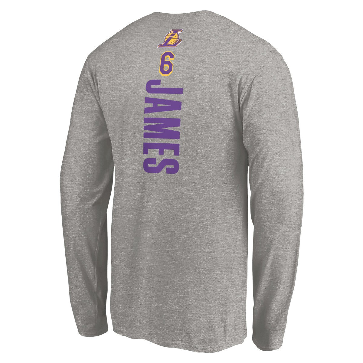 LeBron James Los Angeles Lakers #6 Playmaker Name & Number Long Sleeve T-Shirt Heathered Gray