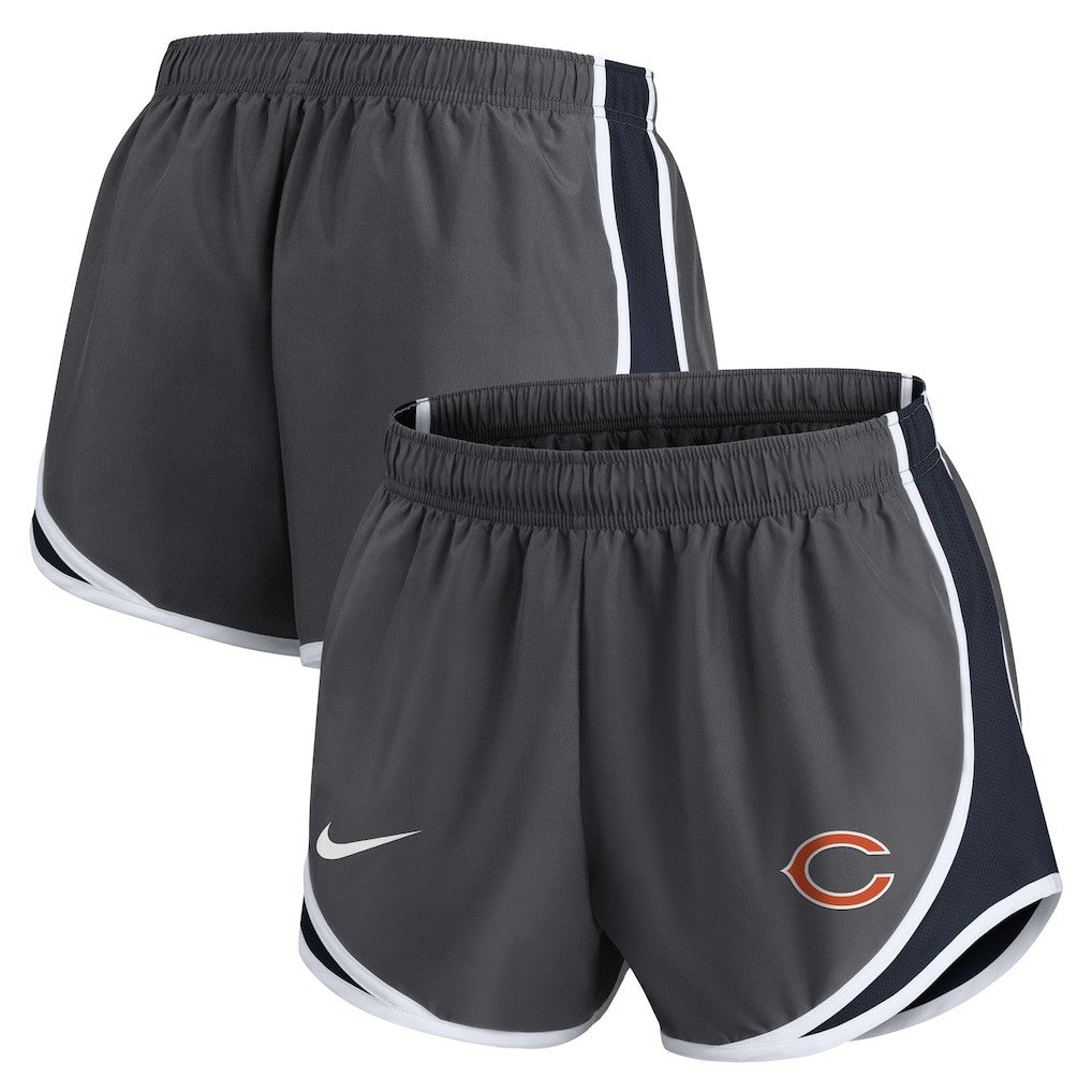 Chicago Bears Women's Team Logo Performance Tempo Shorts - Charcoal - Nike